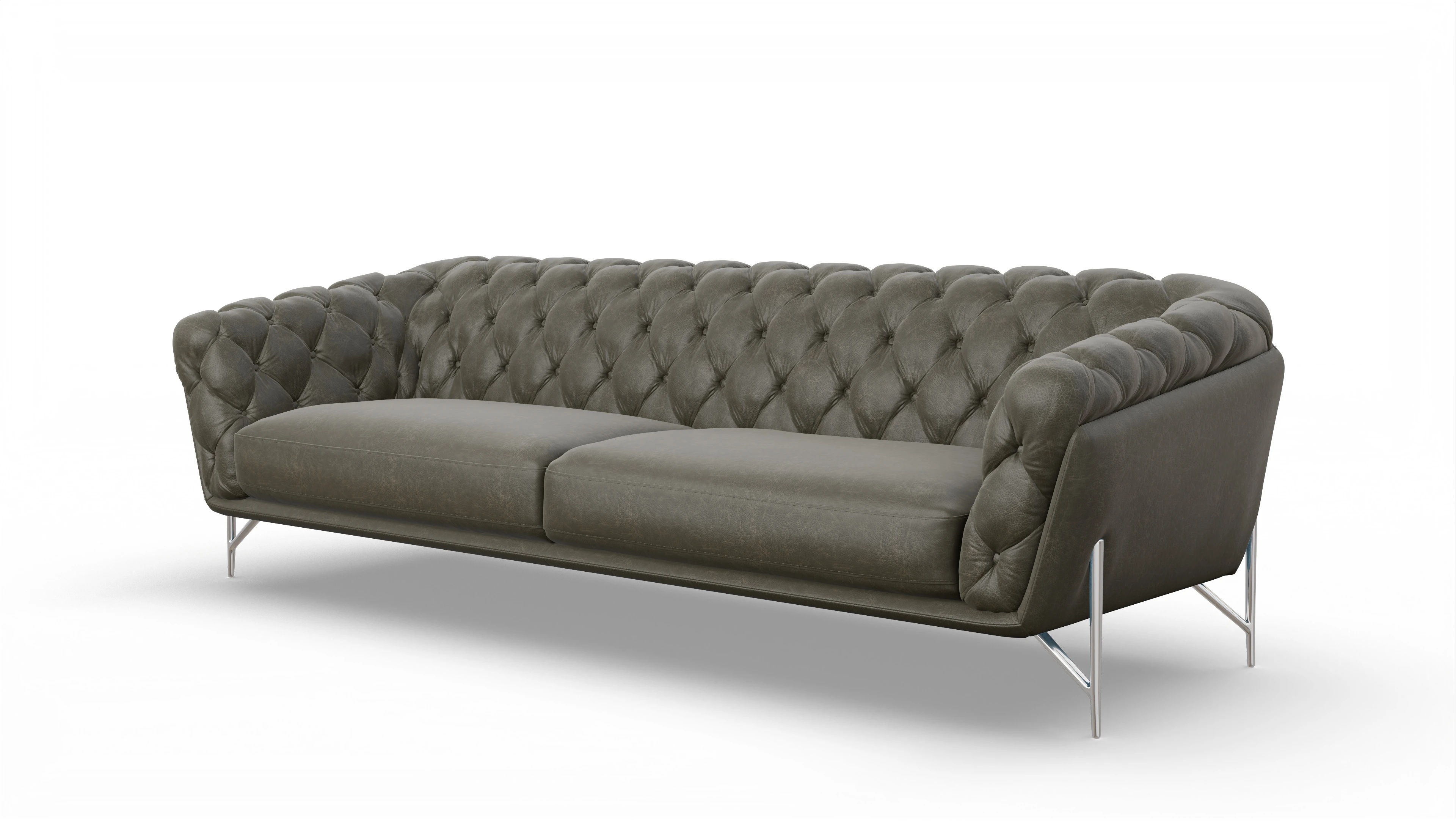 Grey modern chesterfield sofa discount